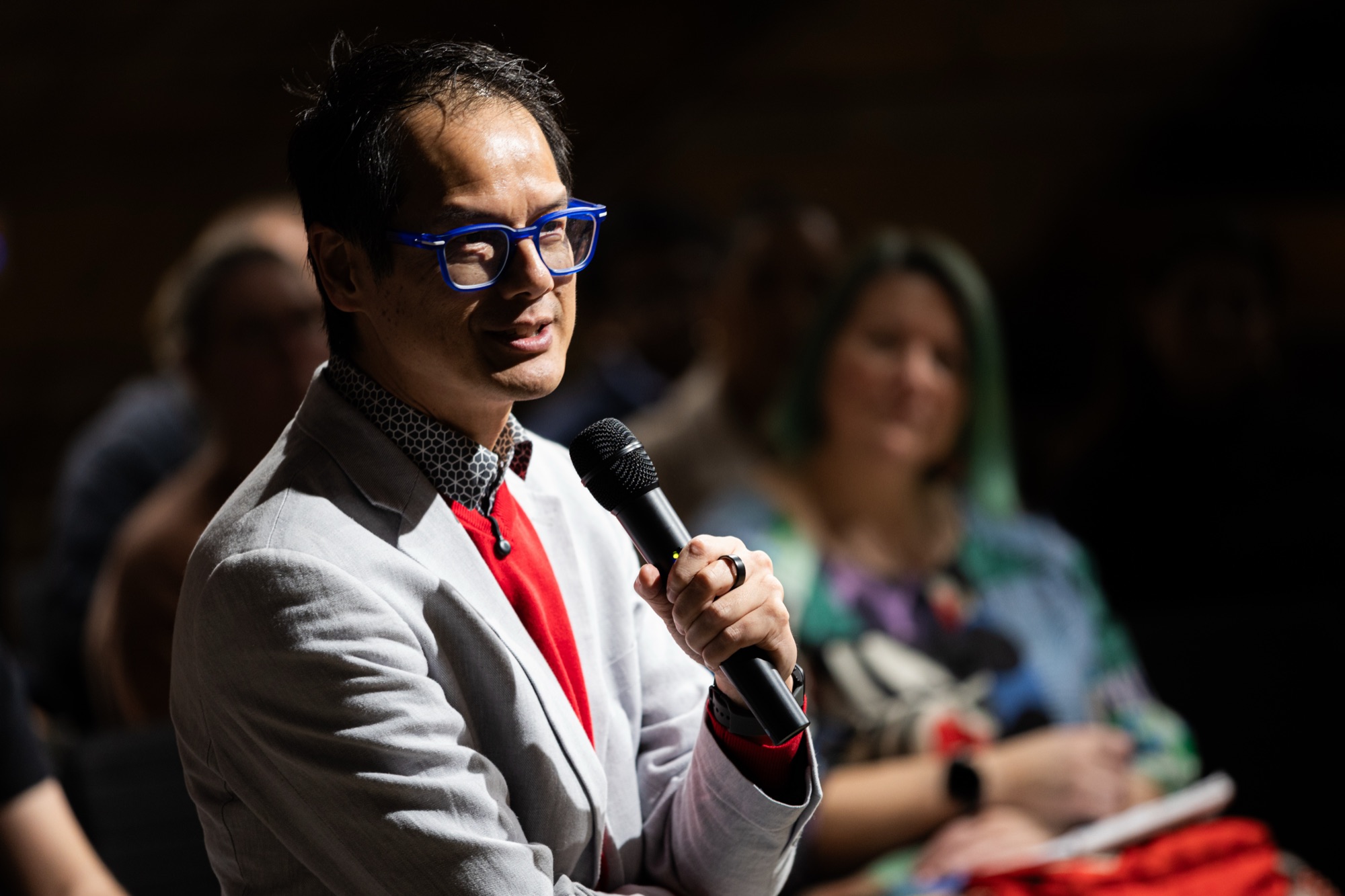 Audience member asking a question