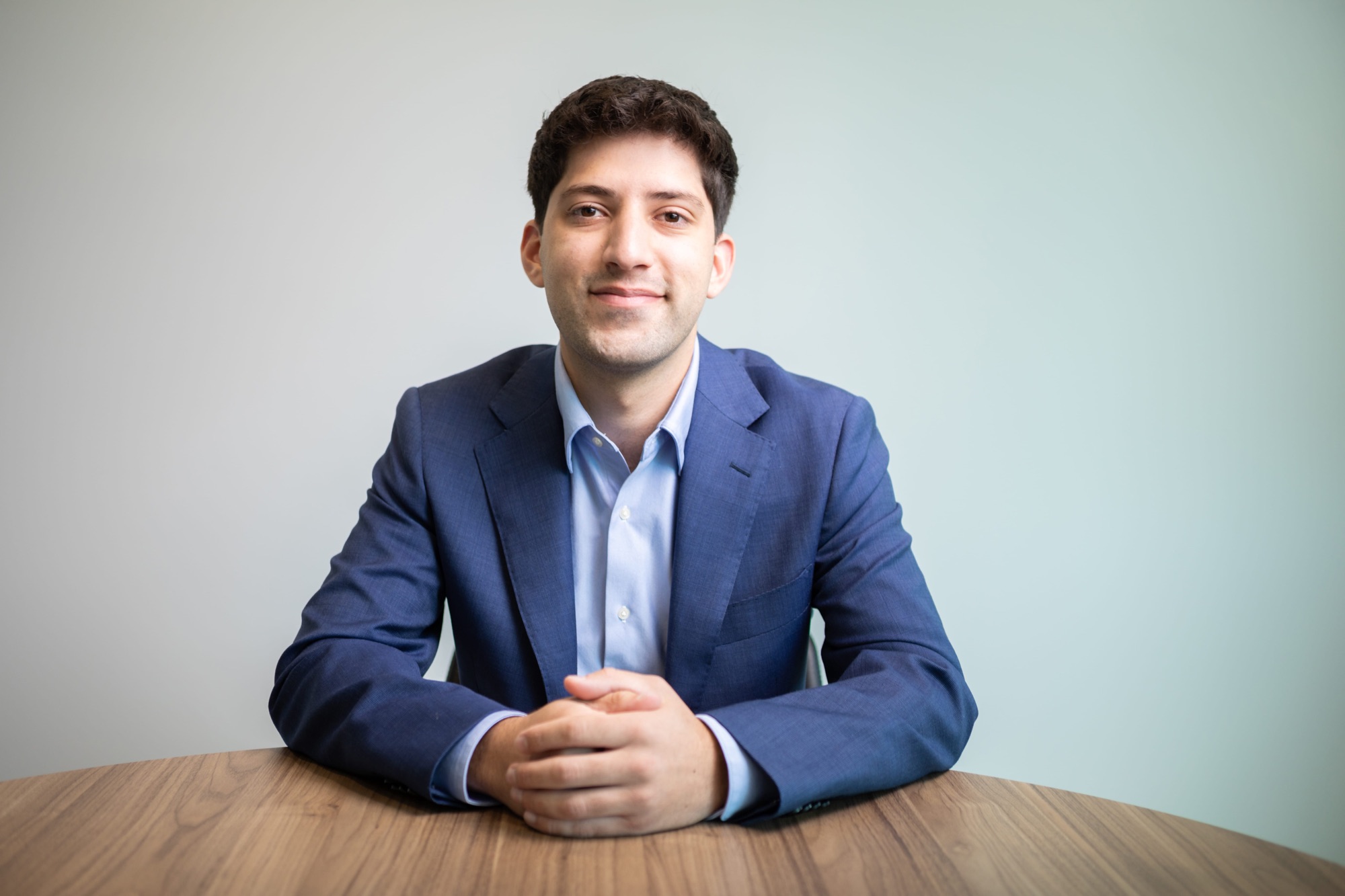 Corporate headshot in a modern office