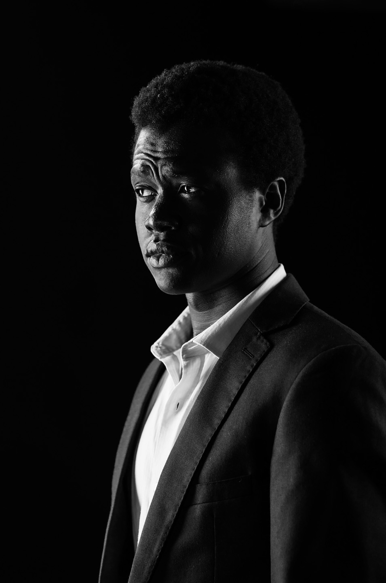 Dramatic black-and-white personal-branding portrait by Fifth Castle Media