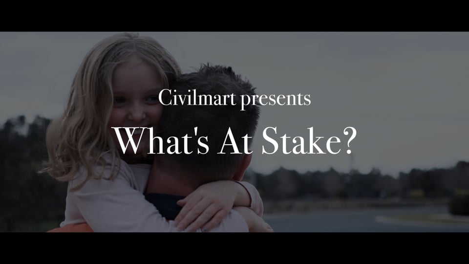 Still frame from the What's at Stake trailer