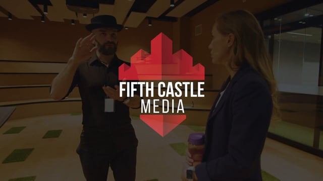 Shannyn speaking to camera about Fifth Castle Media