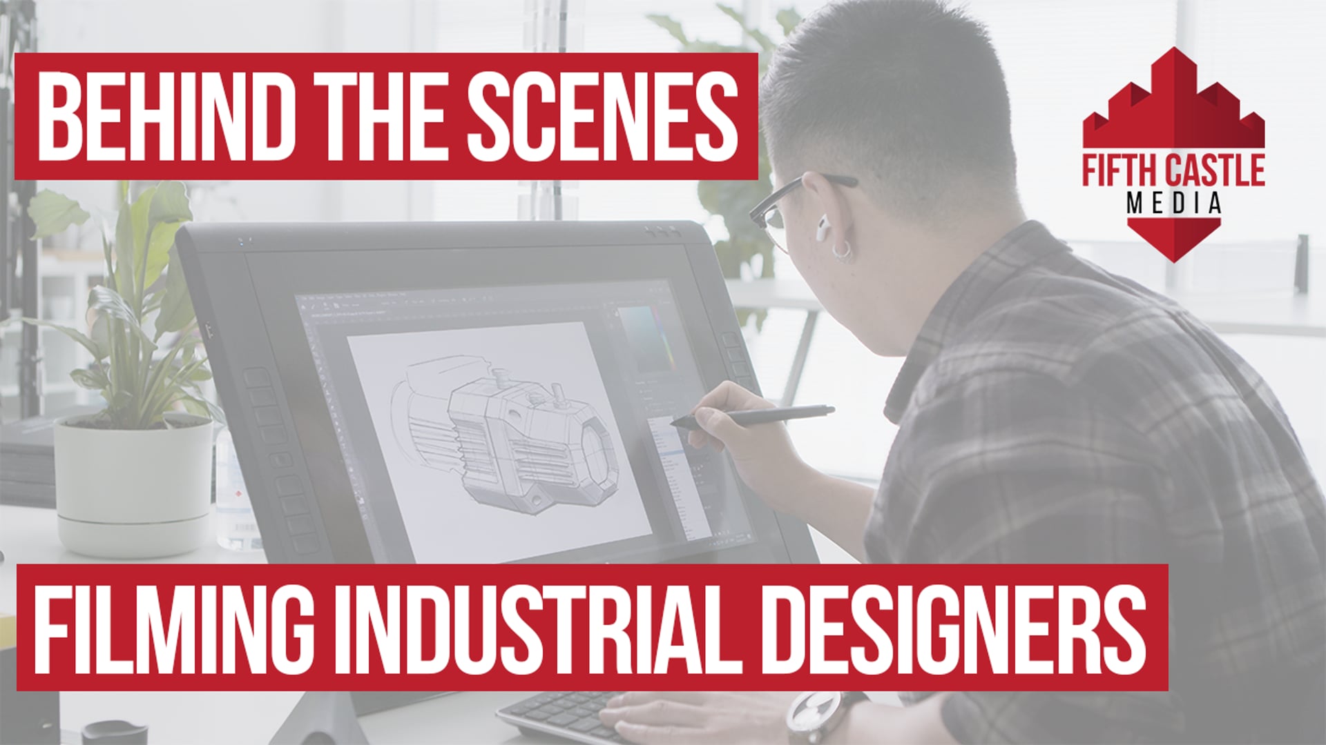 Behind the scenes, the Fifth Castle Media crew filming industrial designers